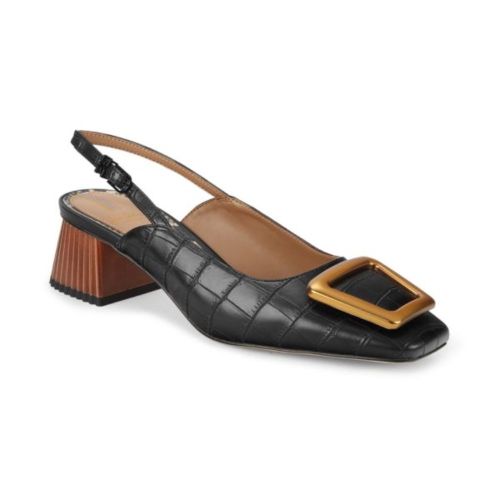 Sam Edelman "Tanessa" croc-embossed block heels